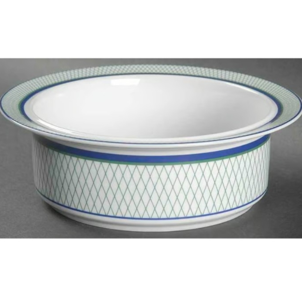 2 Dansk Blue and Green Geometric Bowl